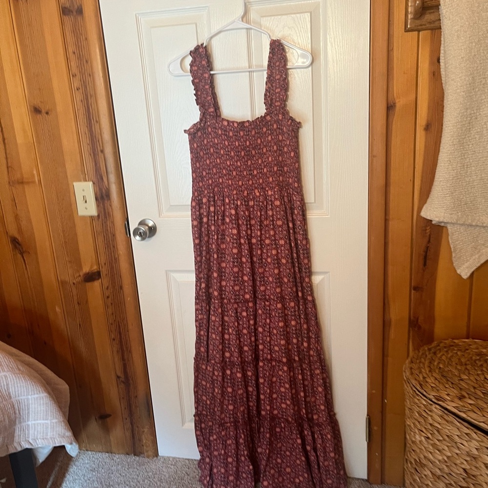 Dip Red Floral Maxi Dress